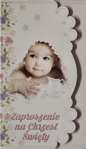 ZAPROSZENIE NA CHRZEST ŚWIĘTY 10 cm *16,5 cm 15411315683