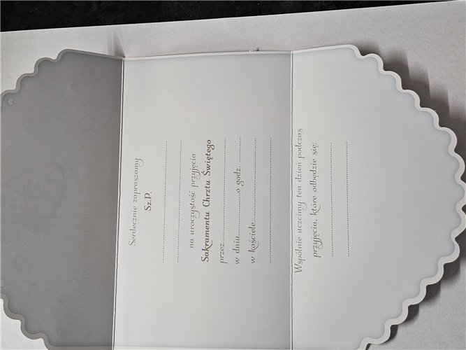 ZAPROSZENIE NA CHRZEST ŚWIĘTY 10 cm *16,5 cm 15411319372