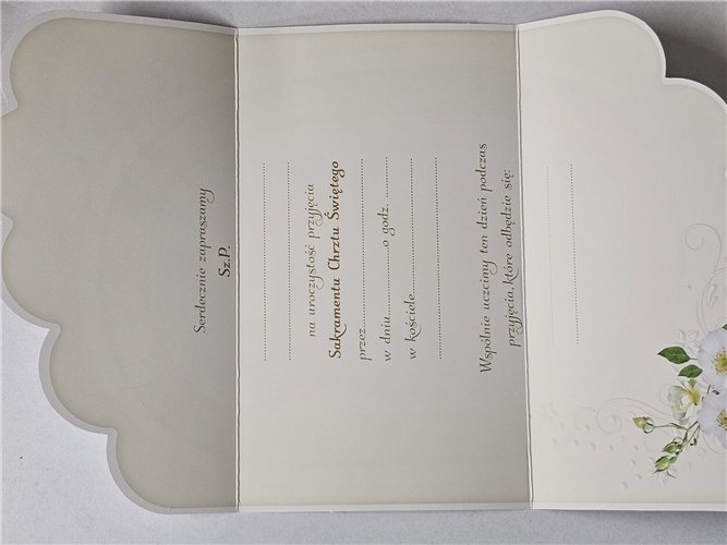 ZAPROSZENIE NA CHRZEST ŚWIĘTY 10 cm *16,5 cm 15411322606