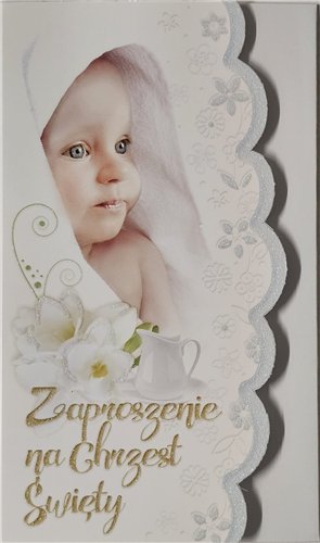 ZAPROSZENIE NA CHRZEST ŚWIĘTY 10 cm *16,5 cm 15411324462