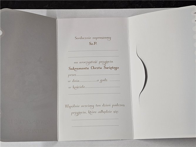 ZAPROSZENIE NA CHRZEST ŚWIĘTY 10 cm *16,5 cm 15411332473