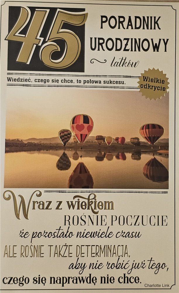 kartka urodzinowa na 45 lat czterdzieści pięć  13cm x 20,5 cm 15576706194