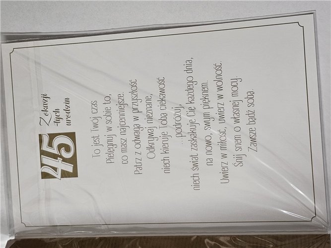 kartka urodzinowa na 45 lat czterdzieści pięć  13cm x 20,5 cm 15576706194