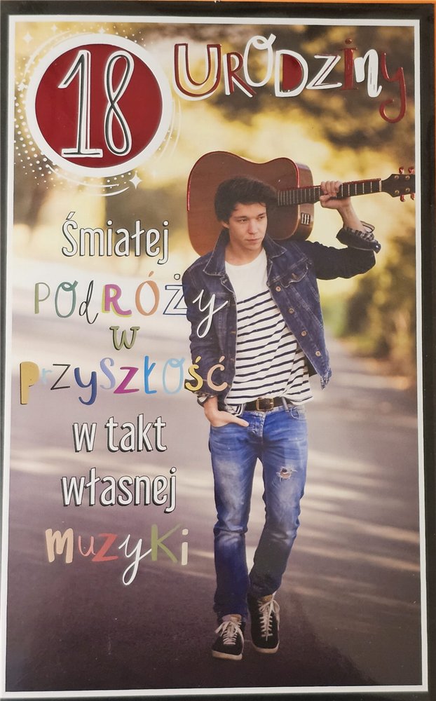 kartka na osiemnastkę kartka na 18 kartki WESOŁE  13 cm *20,5 cm 15576708894