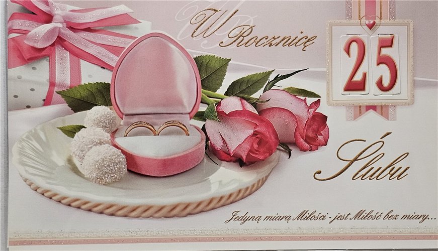Kartki na rocznicę ślubu z wymiennymi cyframi  11,3 cm *19 cm 15576734477