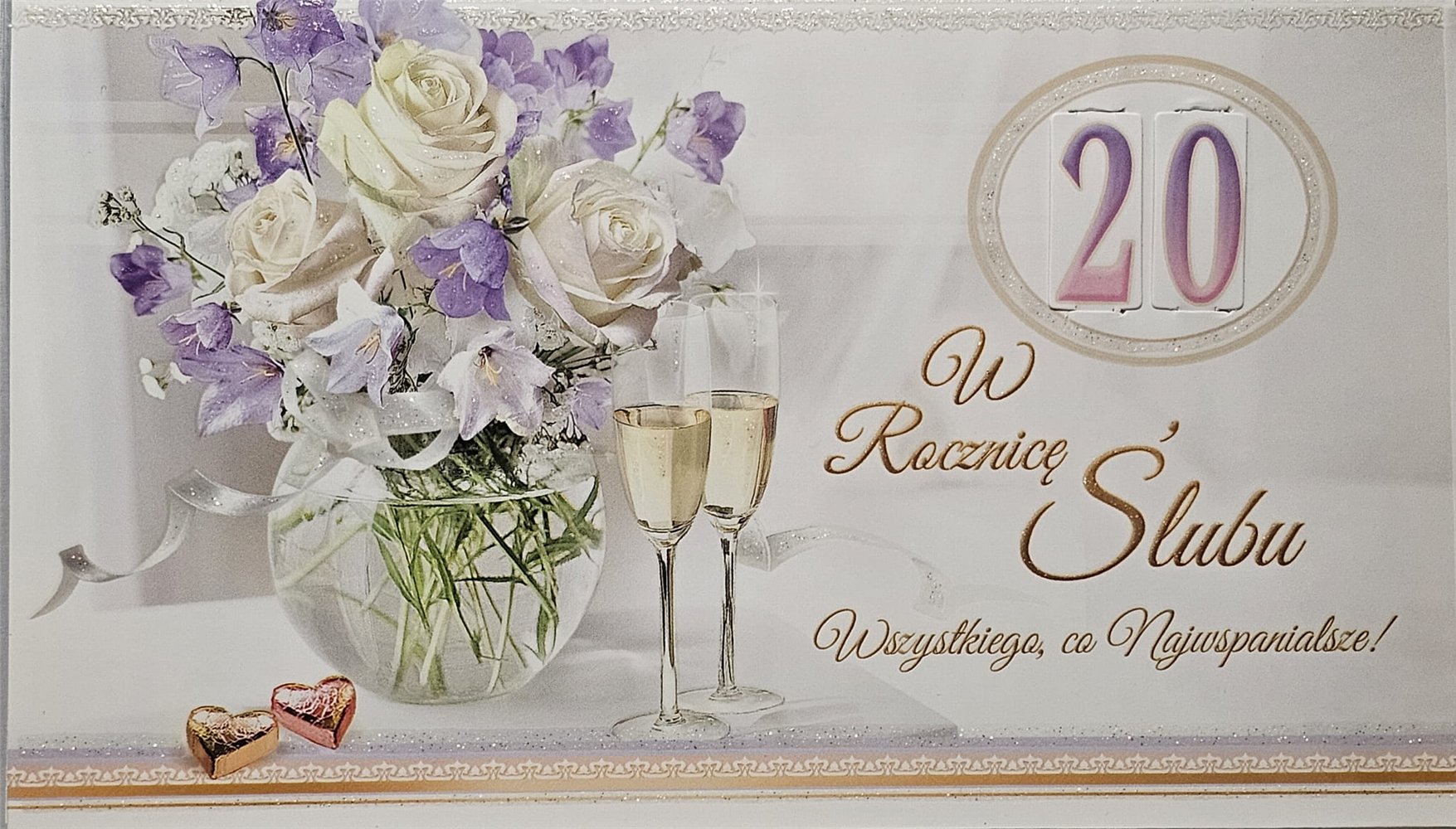 Kartki na rocznicę ślubu z wymiennymi cyframi  11,3 cm *19 cm 15576738707