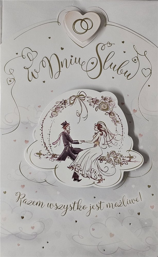 pamiątka na ślub, kartka na ślub, pocztówka ślubna 13 cm *20,4cm 15748249397