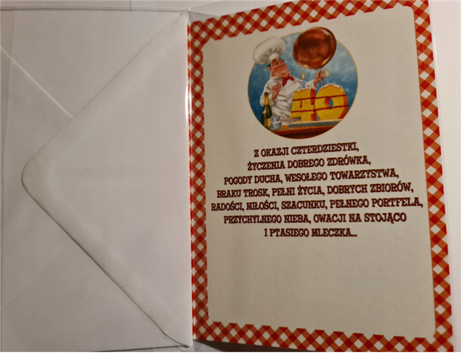 kartka urodzinowa na 40 lat 15,5 cm *22 cm 15807351754