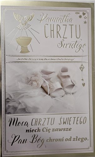 pamiątka na Chrzest Święty, Kartka na Chrzest  13 cm *20,4 cm 15879451048