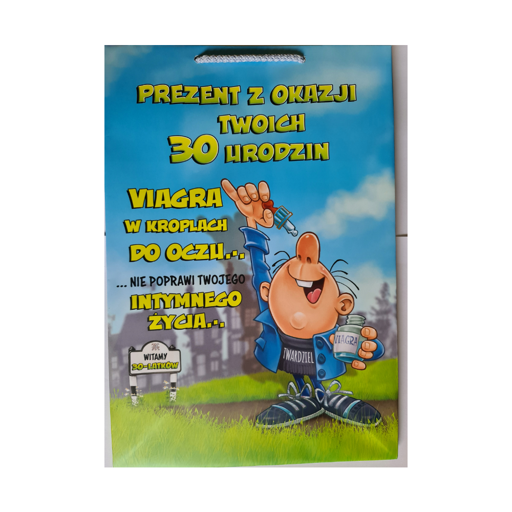ŚMIESZNA TOREBKA PREZENT 30 lat trzydzieści 16,5 x 24,7 x 7,5 cm  15892463034