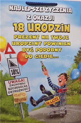 ŚMIESZNA wesoła TOREBKA 33 cm PREZENT 18LAT 23,5 x 33 x 10,5 cm  15897550047