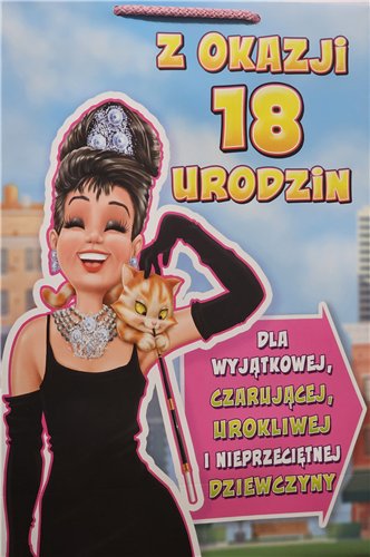 ŚMIESZNA wesoła TOREBKA 33 cm PREZENT 18LAT 23,5 x 33 x 10,5 cm  15897552450