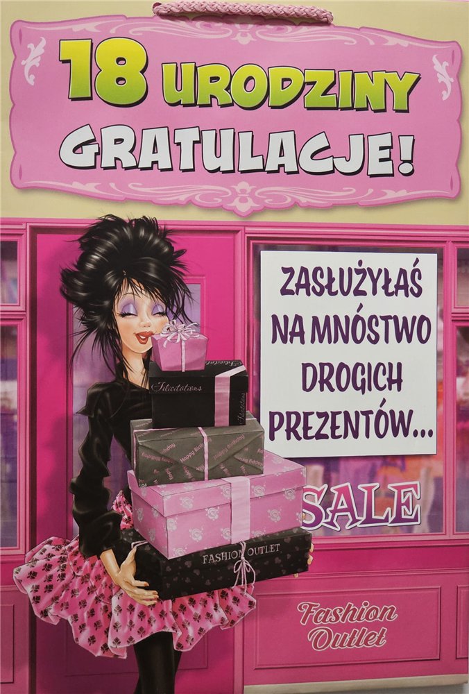 ŚMIESZNA wesoła TOREBKA 33 cm PREZENT 18LAT 23,5 x 33 x 10,5 cm  15897555444
