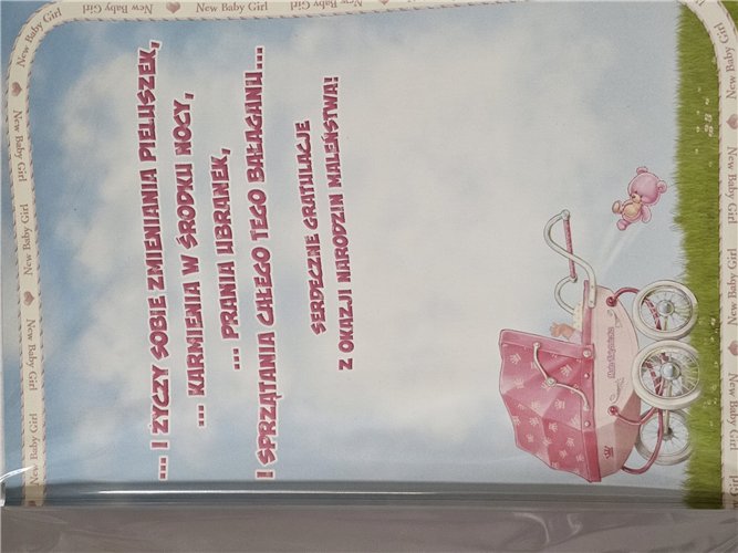 GRATULACJE Z OKAZJI NARODZIN DZIECKA 15,5 cm *22 cm 12583274766