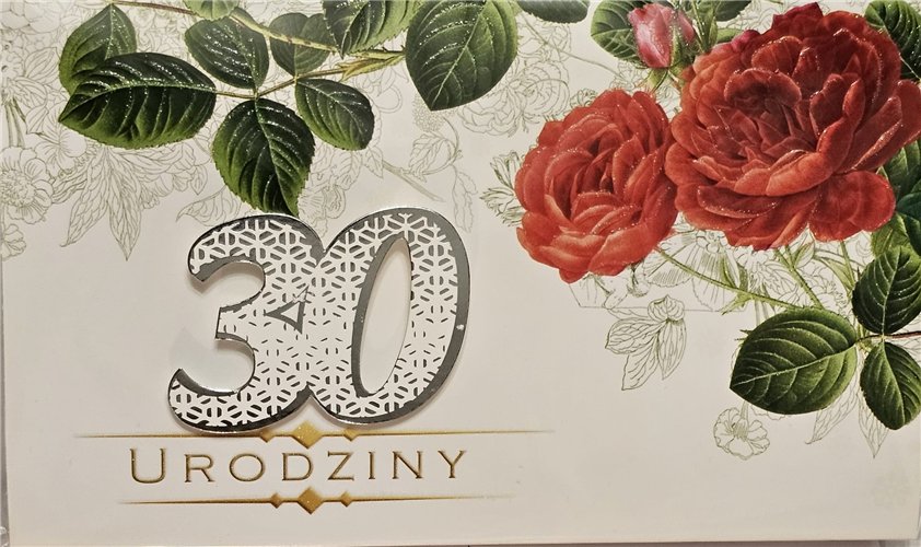 kartka urodzinowa na 30 lat  11,4 cm *19 cm 16092896015