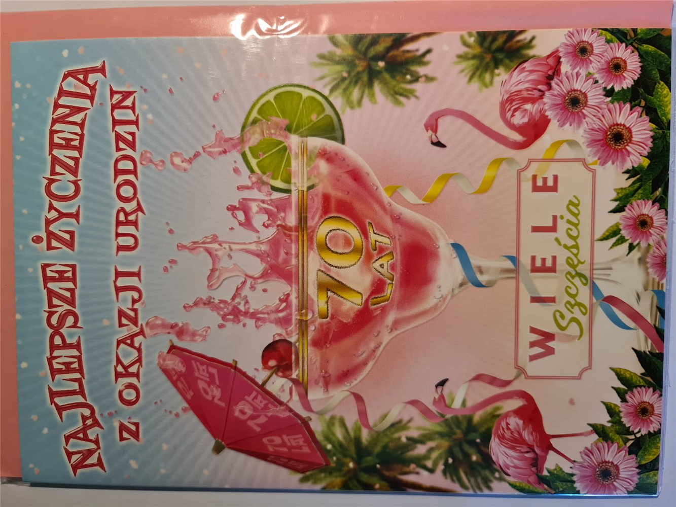 kartka urodzinowa na 70 lat  15,5 cm *22 cm 16611829558