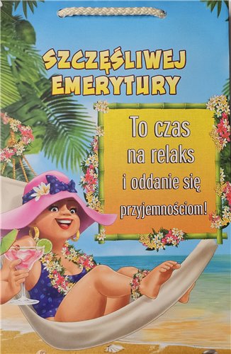 ŚMIESZNA TOREBKA format 16,5 x 24,7 x 7,5 cm PREZENT EMERYTURA hit 16617099223