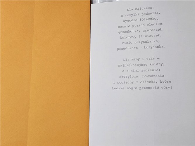 GRATULACJE Z OKAZJI NARODZIN DZIECKA 11,7 cm *16,7 cm 16632199953