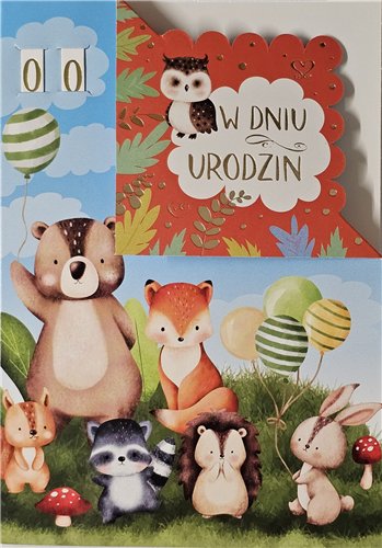 Kartki urodzinowe dla dziecka z wymienną cyferką  12 cm *17 cm 17055950503