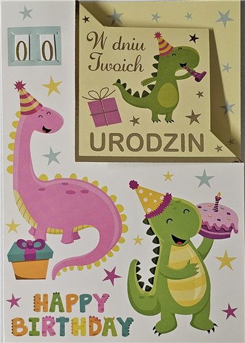 Kartki urodzinowe dla dziecka z wymienną cyferką  12 cm *17 cm 17055982547