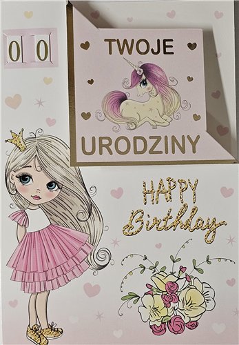 Kartki urodzinowe dla dziecka z wymienną cyferką  12 cm *17 cm 17055996594