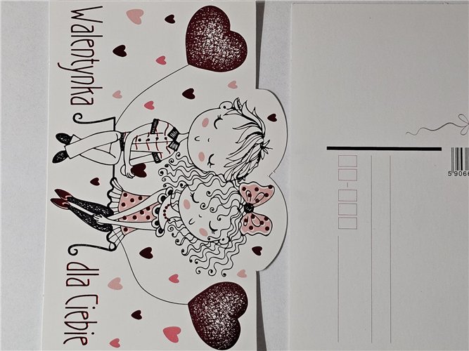 pocztówka na Walentynki na dzień zakochanych  10,5 cm *15,5 cm   17056004088