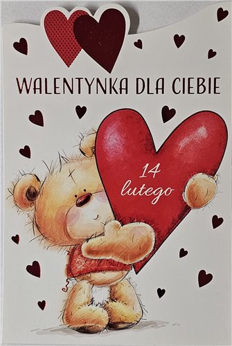 pocztówka na Walentynki na dzień zakochanych  10,5 cm *15,5 cm   17056004615