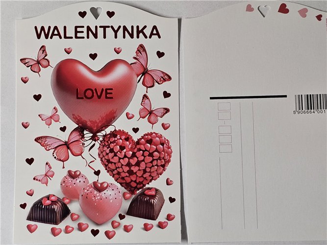 pocztówka na Walentynki na dzień zakochanych  10,5 cm *15,5 cm  17056005846