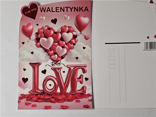 pocztówka na Walentynki na dzień zakochanych  10,5 cm *15,5 cm  17056007411