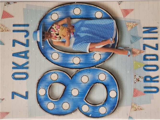 kartka urodzinowa na 80 lat 11,5 cm *16,5 cm 17129657137