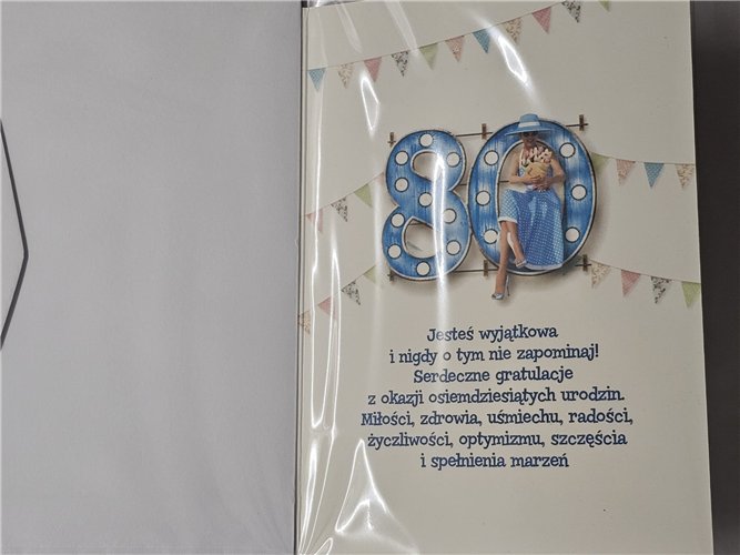 kartka urodzinowa na 80 lat 11,5 cm *16,5 cm 17129657137