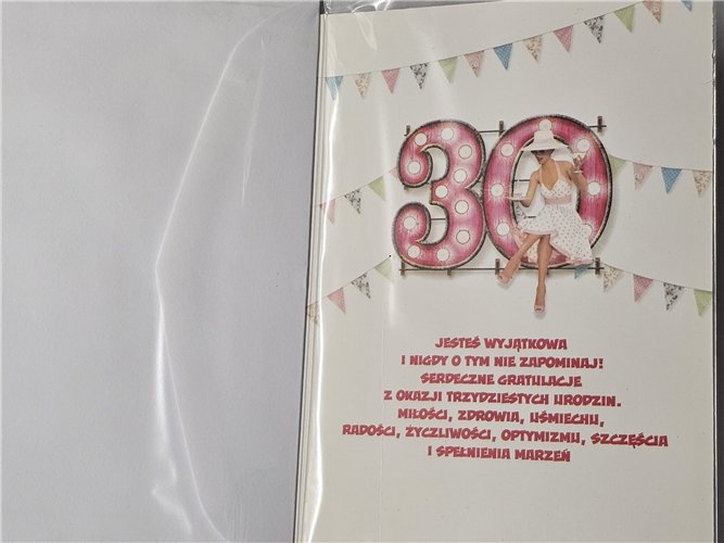 kartka urodzinowa na 30 lat 11,7 cm *16,7 cm 17129659578