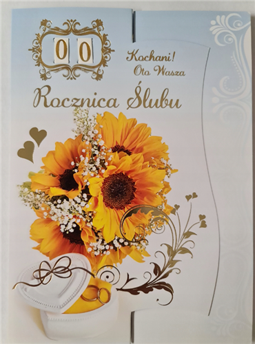 Kartki na rocznicę ślubu z wymiennymi cyframi   11,7 cm *16,50 cm 11794336954