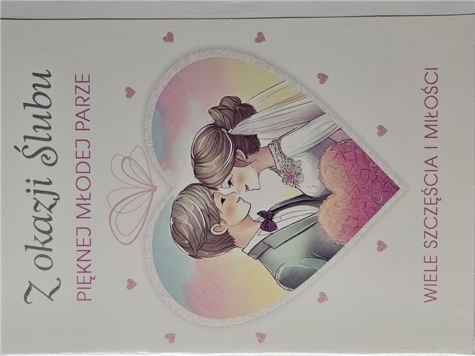 pamiątka na ślub, kartka na ślub, pocztówka ślubna 12 cm *16,5 cm  17182466004