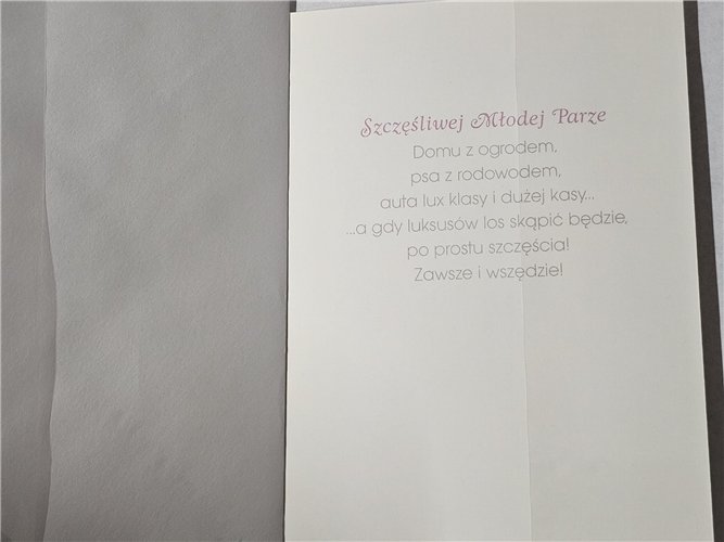 pamiątka na ślub, kartka na ślub, pocztówka ślubna 12 cm *16,5 cm  17182466004