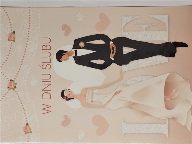 pamiątka na ślub, kartka na ślub, pocztówka ślubna 12 cm *16,5 cm 17182474827