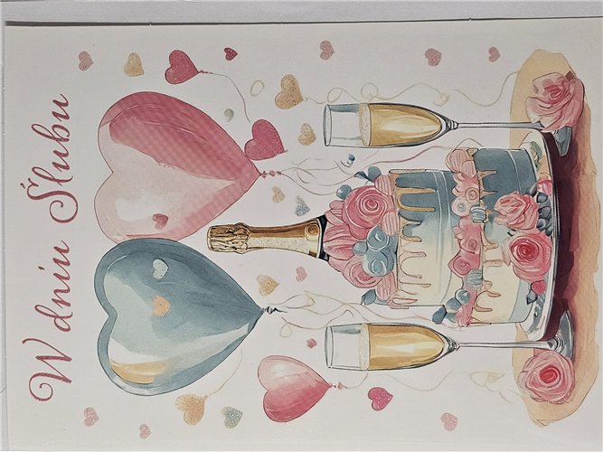 pamiątka na ślub, kartka na ślub, pocztówka ślubna 12 cm *16,5 cm 17182478573