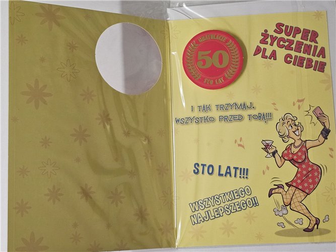 kartka urodzinowa na 50 lat  11,7 cm *16,7cm 17289137635