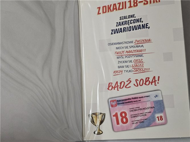 kartka na osiemnastkę kartka na 18 kartki WESOŁE 11,5 cm *16,5 cm 17289152734