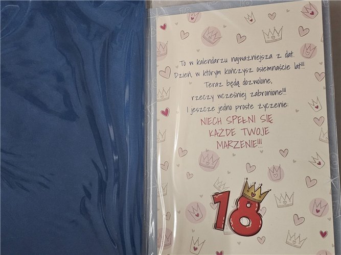 kartka na osiemnastkę kartka na 18 kartki WESOŁE 11,5 cm *16,5 cm 17289155731