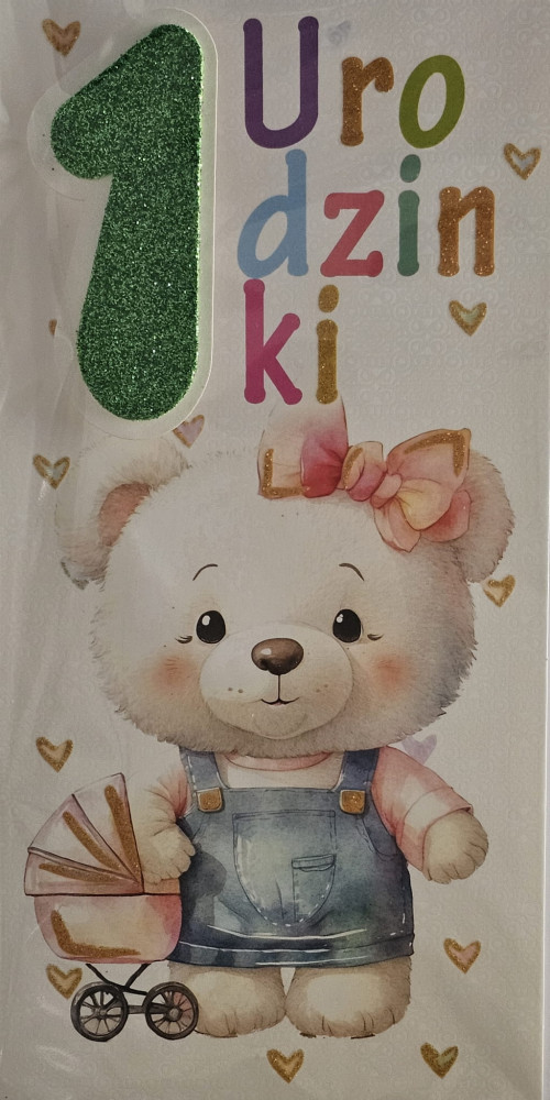 Kartki urodzinowe na roczek pierwsze urodziny 10,5 cm *21,5 cm 17339136762