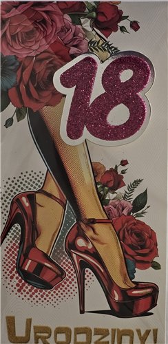 kartka na osiemnastkę kartka na 18 kartki WESOŁE  10,5 cm *21,5 cm 17339154989