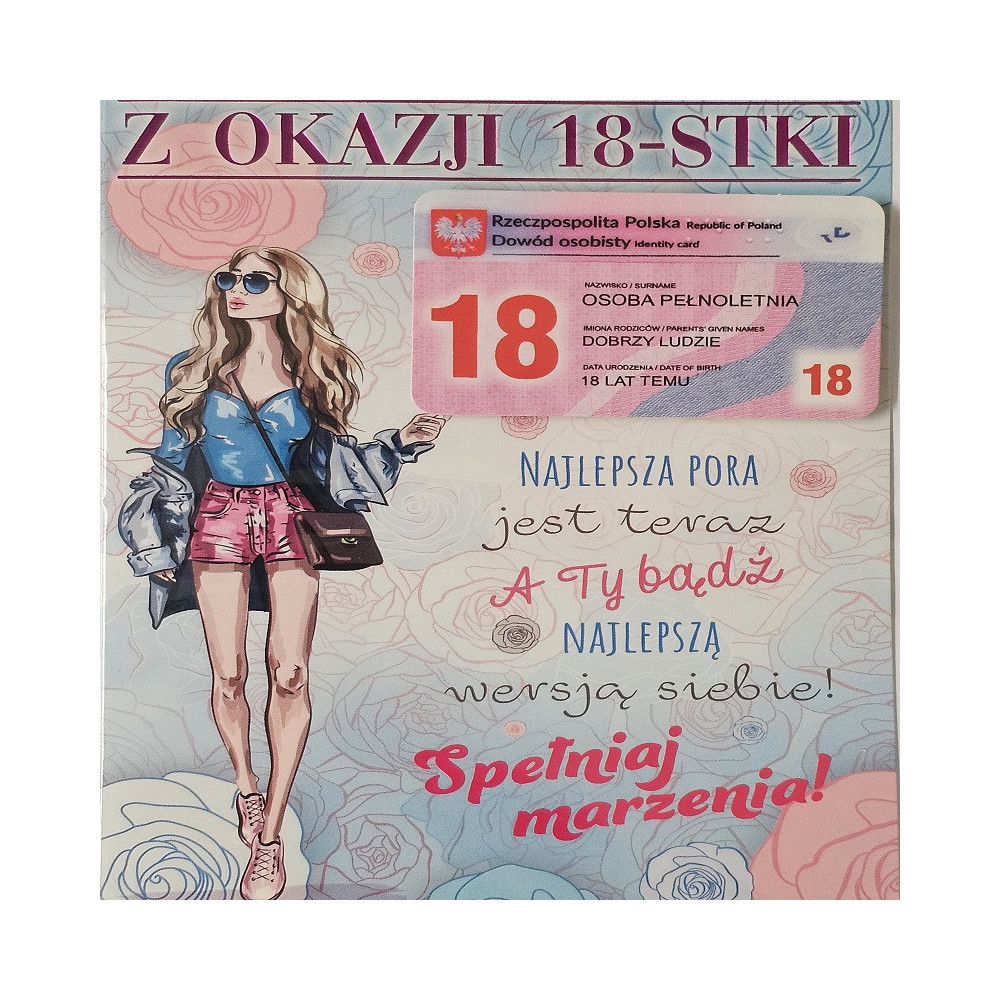 kartka na osiemnastkę kartka na 18 kartki