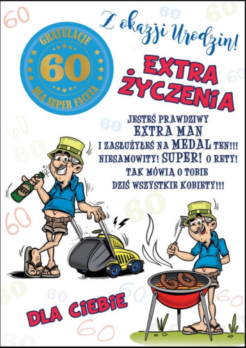 kartka urodzinowa na 60 lat sześćdziesiąte 11,7 cm *16,7 cm 16897829333