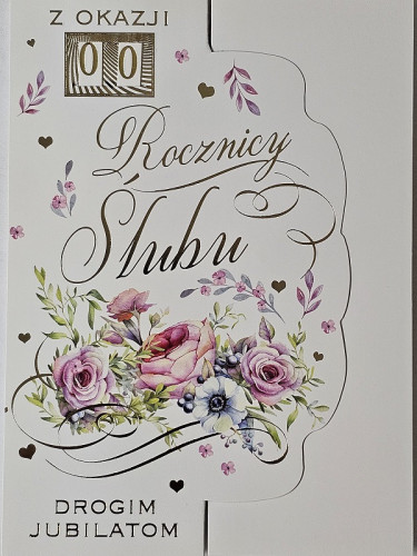 Kartki na rocznicę ślubu z wymiennymi cyframi   11,7 cm *16,50 cm 16897830098