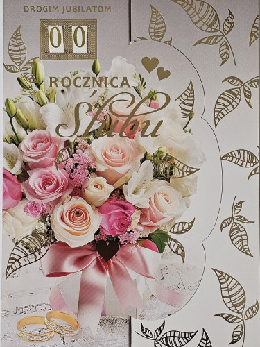 Kartki na rocznicę ślubu z wymiennymi cyframi  11,7 cm *16,50 cm 16897830746