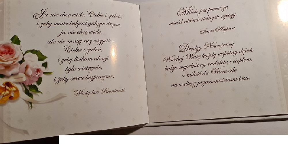 pamiątka na ślub, Książeczka na Ślub  15,1 x 19 cm 17789641954