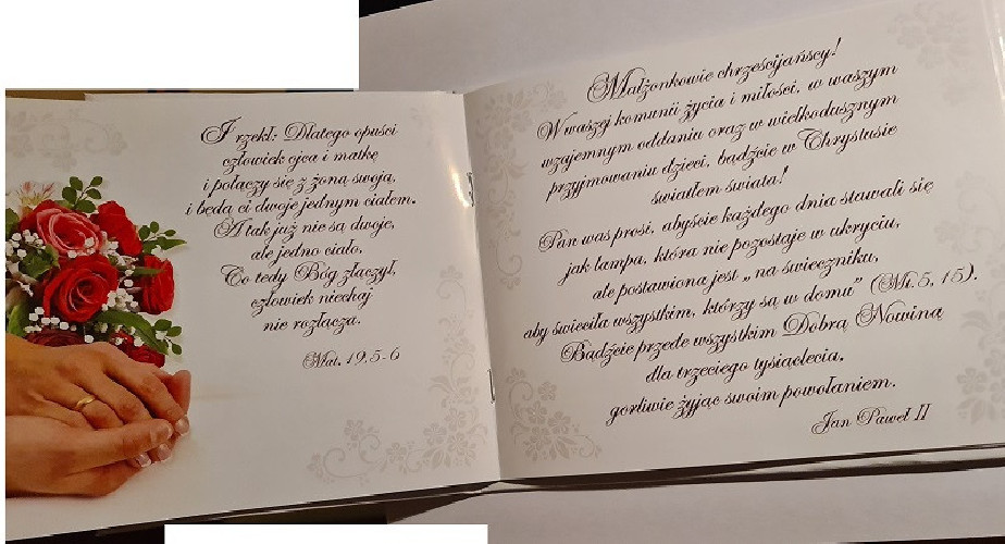 pamiątka na ślub, Książeczka na Ślub  15,1 x 19 cm 17789641954