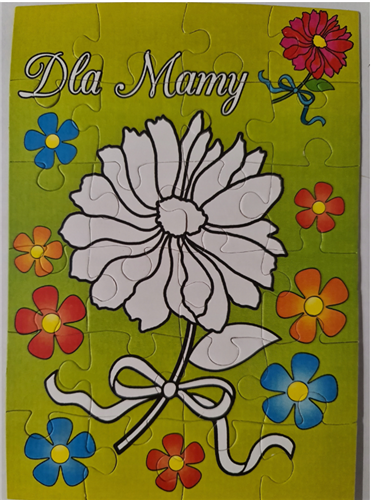 kartki na dzień Mamy, KARTKAPUZLE DO KOLOROWANIA 11,9 cm *17,1 cm 11757014148