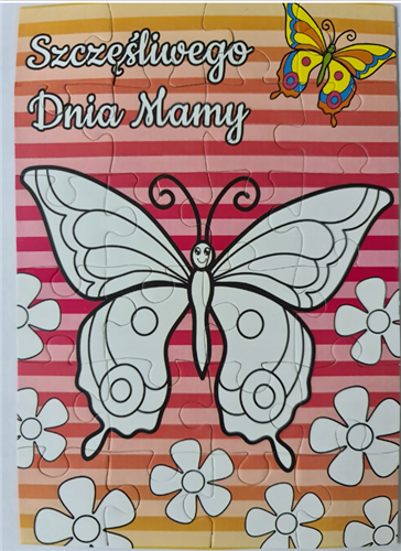 kartki na dzień Mamy, KARTKAPUZZLE DO KOLOROWANIA 11,9 cm *17,1 cm 11757012248